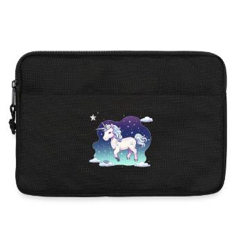 Pastell-Einhorn Sternenhimmel - Laptoptasche 13" - Schwarz - Vorne