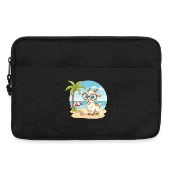 Chèvre mignonne avec des lunettes vacances d’été sur la plage - Sacoche pour ordinateur portable 13 pouces - noir - Devant