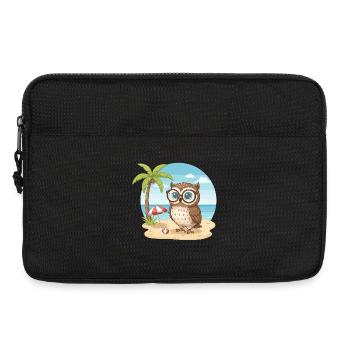 Süße Eule mit Brille Strandsommerferien - Laptoptasche 13" - Schwarz - Vorne