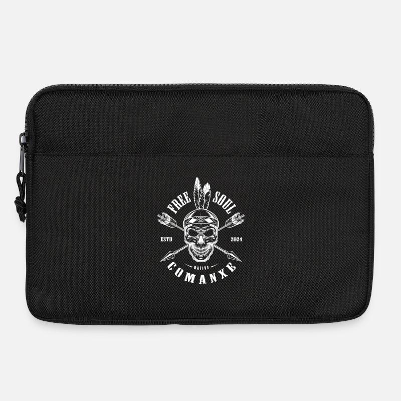 Punk-Schädel mit Pfeil-Logo - Laptoptasche 13" - Schwarz