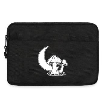 Goblincore Shirt Moon and Mushrooms T-Shirt - Laptop bag 13" - black - Front