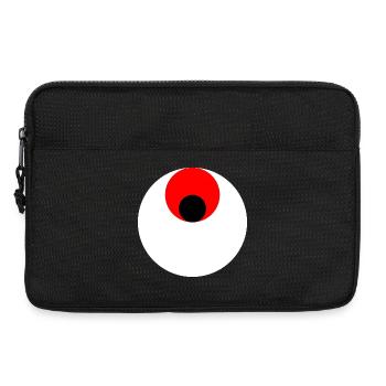 3 circles, white, red and black - Laptop bag 13" - black - Front