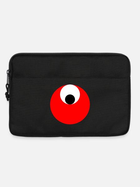 3 circles, red, white and black - Laptop bag 13" - black