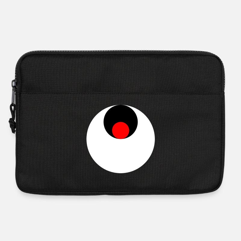 3 circles, white, black and red - Laptop bag 13" - black