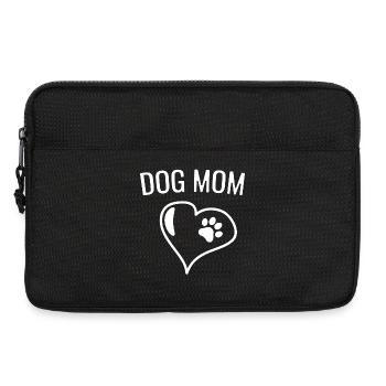 Dog Mom Herz mit Pfote - Hundemama Geschenk - Laptoptasche 13" - Schwarz - Vorne