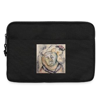 Bear Portrait in Watercolor Sketch Style - Laptop bag 13" - black - Front