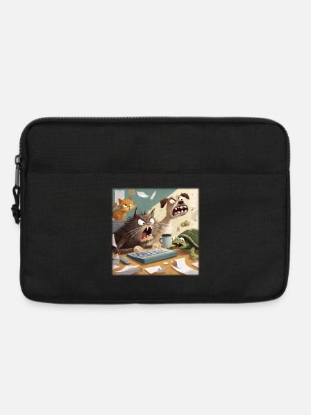 Tierisches Bürochaos - Laptoptasche 13" - Schwarz