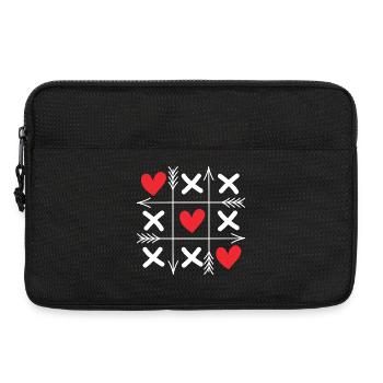 Tic-Tac-Toe-Herzen Süße Passende Paare Valentinstag - Laptoptasche 13" - Schwarz - Vorne