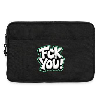 FCK YOU Schriftzug provokantes Statement - Laptoptasche 13" - Schwarz - Vorne