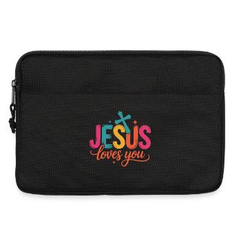 Jesus Loves You - Laptoptasche 13" - Schwarz - Vorne