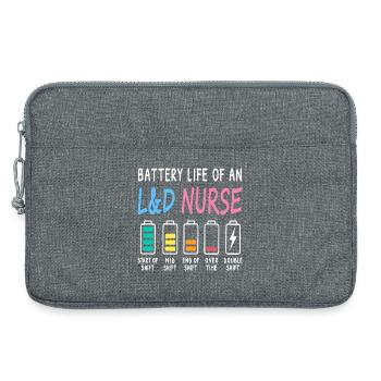 Niveau de batterie d'une sage-femme, d'une infirmière, humour - Sacoche pour ordinateur portable 13 pouces - gris chiné - Devant