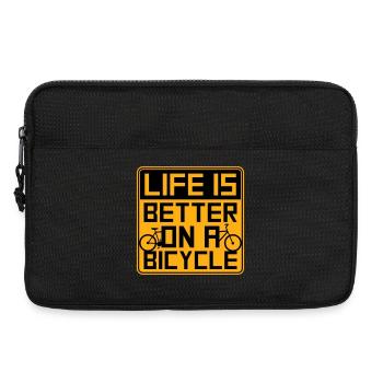 Life is better on a bicycle Cycling Saying Sport - Laptop bag 13" - black - Front