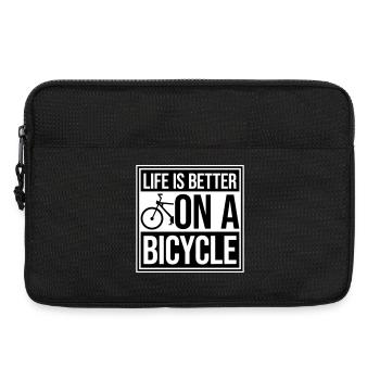Life is better on a bicycle Cycling Saying Sport - Laptop bag 13" - black - Front