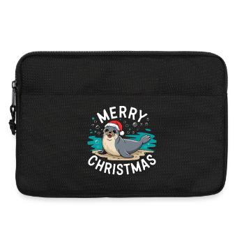 Merry Christmas Cute Christmas Seal - Laptop bag 13" - black - Front
