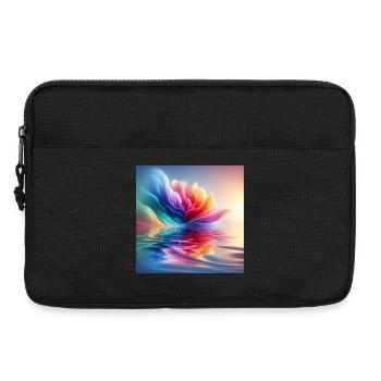 Abstrakte Blumenwellen 1 - Laptoptasche 13" - Schwarz - Vorne