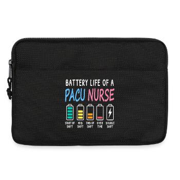 Niveau de batterie d’un soignant en salle de réveil humour - Sacoche pour ordinateur portable 13 pouces - noir - Devant