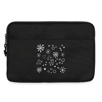 Motifs Flocons Hiver Noël Dessin Minimaliste - Sacoche pour ordinateur portable 13 pouces - noir - Devant