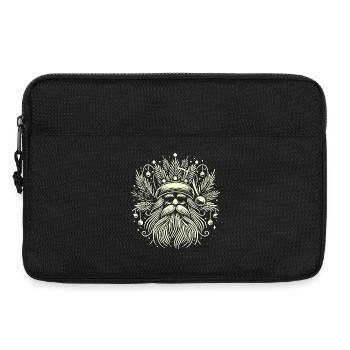 Christmas Santa with a wreath of branches - Laptop bag 13" - black - Front
