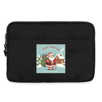 Le Père Noël de Noël avec sac et canne en sucre d’orge - Sacoche pour ordinateur portable 13 pouces - noir - Devant