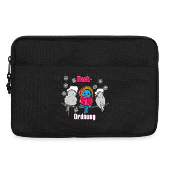 Dessin animé des oiseaux d’hiver – Hierrarchie drôle - Sacoche pour ordinateur portable 13 pouces - noir - Devant