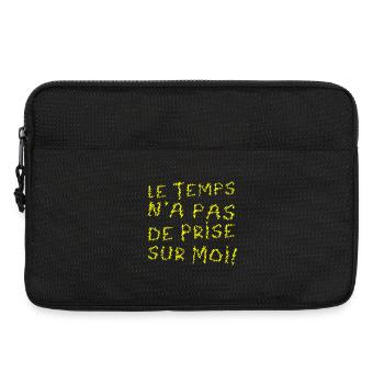 DIE ZEIT HÄLT MICH NICHT EIN! (Geburtstag) - Laptoptasche 13" - Schwarz - Vorne