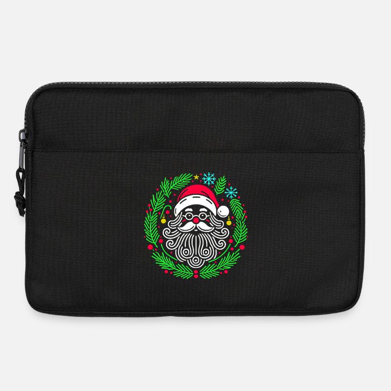 Weihnachtsrunder Weihnachtsmann mit Ästen - Laptoptasche 13" - Schwarz