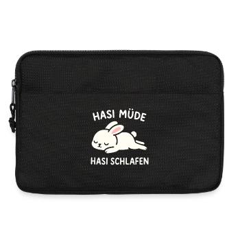 Hasi müde – Hasi schlafen | Süßer Hase - Laptoptasche 13" - Schwarz - Vorne