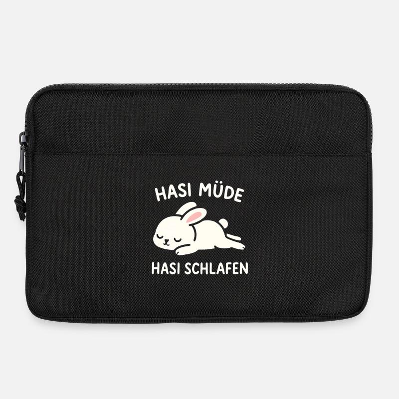 Hasi müde – Hasi schlafen | Süßer Hase - Laptoptasche 13" - Schwarz