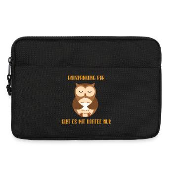 Kaffeezeit und Eulenruhe - Laptoptasche 13" - Schwarz - Vorne