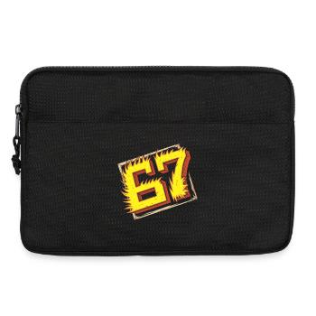 Emblème Brainrott Flaming 67 - Sacoche pour ordinateur portable 13 pouces - noir - Devant