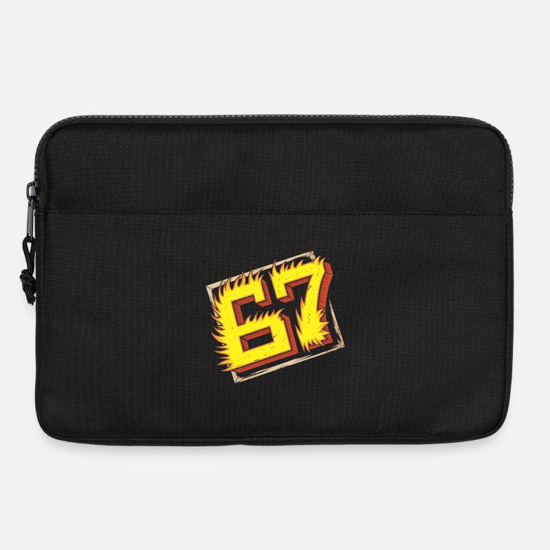 Flaming 67 Brainrot Emblem - Laptoptasche 13" - Schwarz