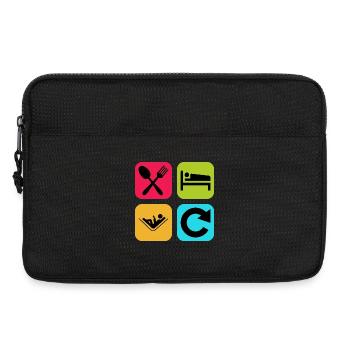 Essen, schlafen, lesen, wiederholen, lustiges Zitatbuch - Laptoptasche 13" - Schwarz - Vorne
