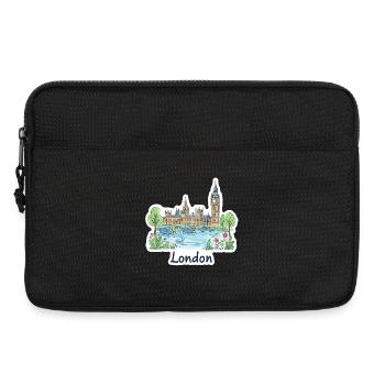 London Skyline Big Ben Parliament Bridge Kunst - Laptoptasche 13" - Schwarz - Vorne