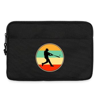 Retro Baseball Silhouette Vintage Sunset Sports - Laptoptasche 13" - Schwarz - Vorne