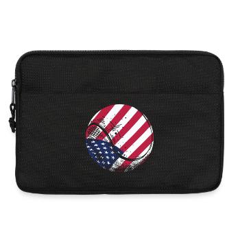 Patriotic Tennis Ball American Flag Sports Fan Gif - Laptop bag 13" - black - Front