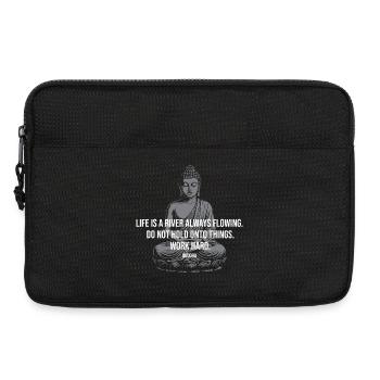 Bouddha du Fleuve du Flux Citation Tee - Sacoche pour ordinateur portable 13 pouces - noir - Devant