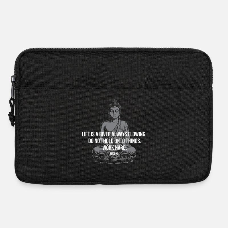 Fluss-Buddha-Zitat-Tee - Laptoptasche 13" - Schwarz