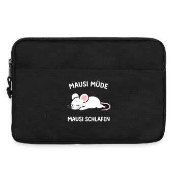 Mausi müde - Mausi schlafen | Süße Maus - Laptoptasche 13" - Schwarz - Vorne