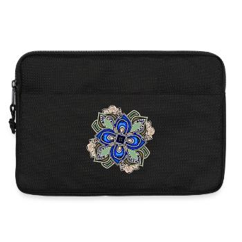 Teal Extravagant Mandala Flower - Laptop bag 13" - black - Front