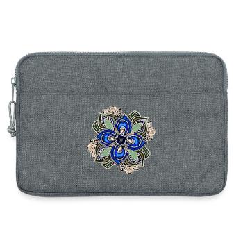 Teal Extravagant Mandala Flower - Laptop bag 13" - heather grey - Front