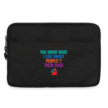 Weißt du, was ich an den Menschen, ihren Hunden, mag. - Laptoptasche 13" - Schwarz - Vorne