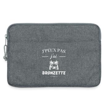 J'peux pas j'ai bronzette - Sacoche pour ordinateur portable 13 pouces - gris chiné - Devant