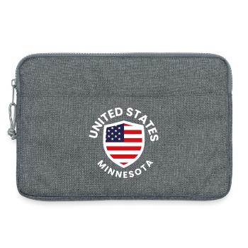 Conception du Minnesota Shield des États-Unis patriotiques - Sacoche pour ordinateur portable 13 pouces - gris chiné - Devant