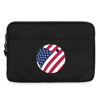 Drapeau américain Balle de ping-pong Tennis patriotique - Sacoche pour ordinateur portable 13 pouces - noir - Devant