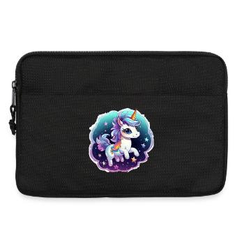 Kosmisches Einhorn mit Schal - Laptoptasche 13" - Schwarz - Vorne