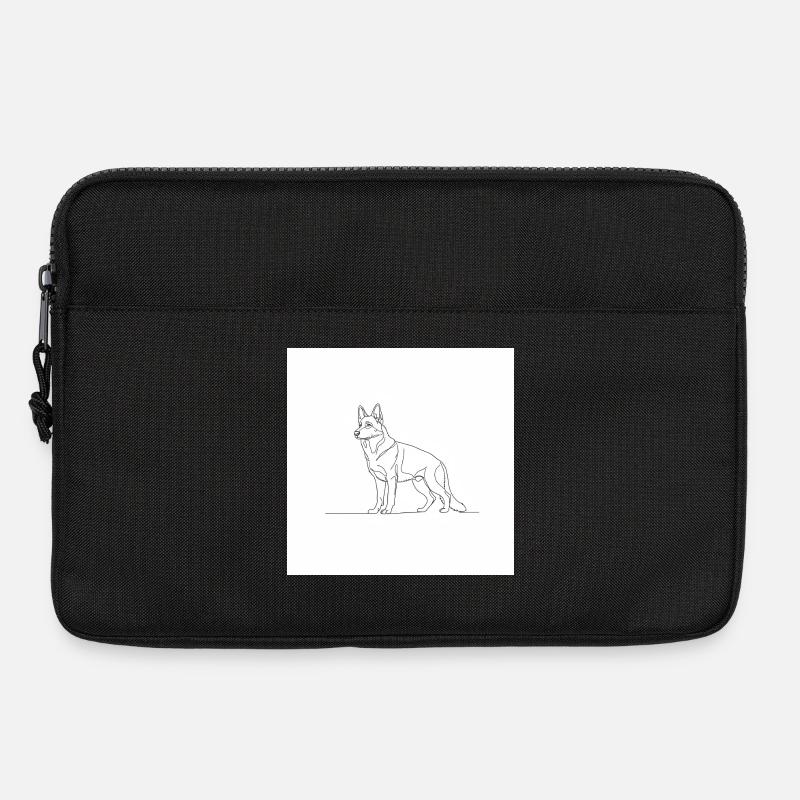 Minimalistische Schäferhund-Linie - Laptoptasche 13" - Schwarz