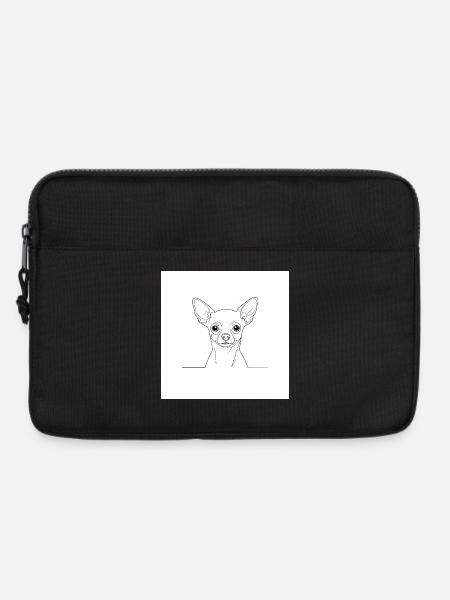 Chihuahua Lines Minimal - Laptop bag 13" - black