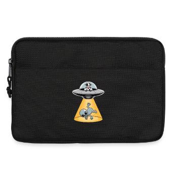 Vache enlevant un extraterrestre - Logo d’extraterrestre cool - Sacoche pour ordinateur portable 13 pouces - noir - Devant