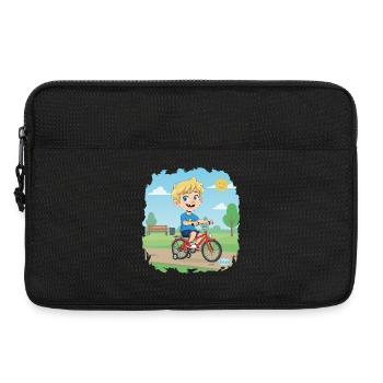 Bouno fait du vélo - Petit aventurier sur la route - Sacoche pour ordinateur portable 13 pouces - noir - Devant