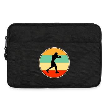 Retro Boxing Silhouette Combat Sport Athlete - Laptop bag 13" - black - Front